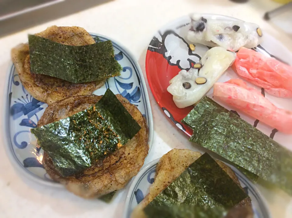 バター醤油餅と海老と豆餅|Takeshi  Nagakiさん