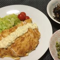 鶏のピカタwithタルタルソース・エリンギ入りひじき煮・発芽大豆
