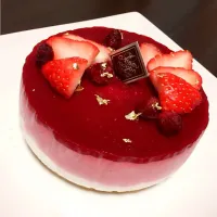 Snapdishの料理写真:ラズベリーレアチーズケーキ|ひまわりさん