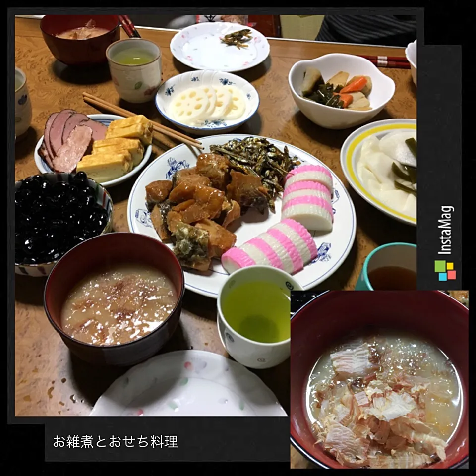 元旦の昼ごはん
お雑煮とおせち料理|みゅうさん