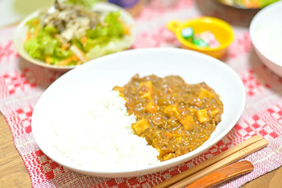 脱！お正月気分！　厚揚げ入りキーマカレー|さわ太郎さん