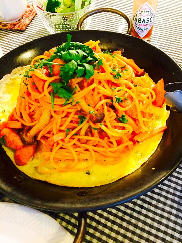 Snapdishの料理写真:☆水曜日の朝パスタ☆おせちに飽きたらナポリタン🍝|静香さん