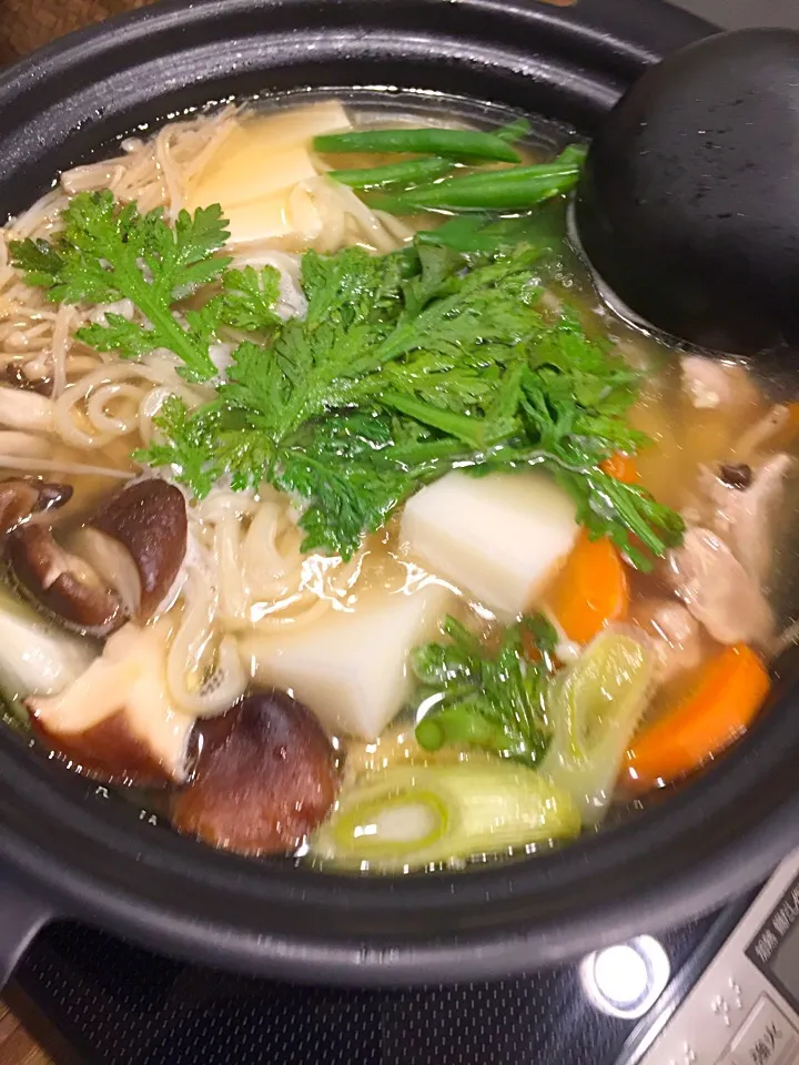 今日はうどんすき🍲🍃|まみりんごさん