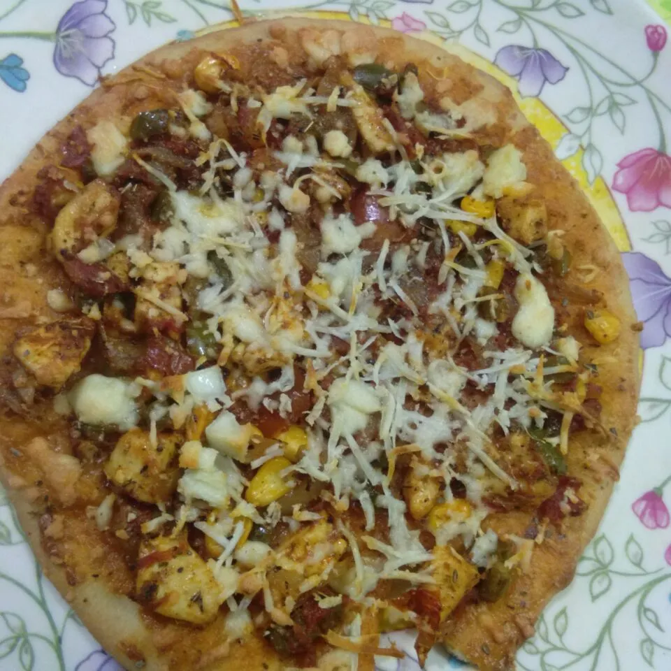 #indo #italian fusion #tandoori_paneer_pizza|gayatriさん