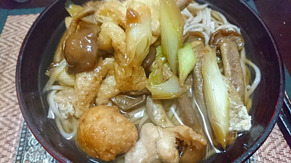 なめこと焼き鳥のお蕎麦|まぐろさん