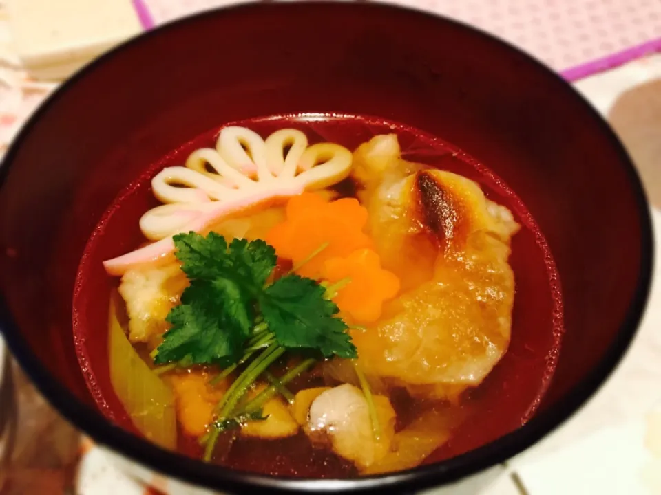 鶏もも肉と長ネギと三つ葉のお雑煮♥|きまぐれせなちゃん。さん