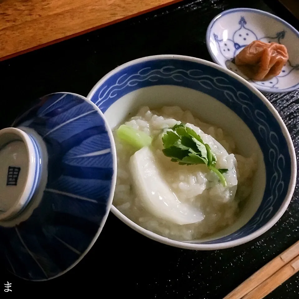 Snapdishの料理写真:七草粥 自家製梅干|まる(丸大豆)さん