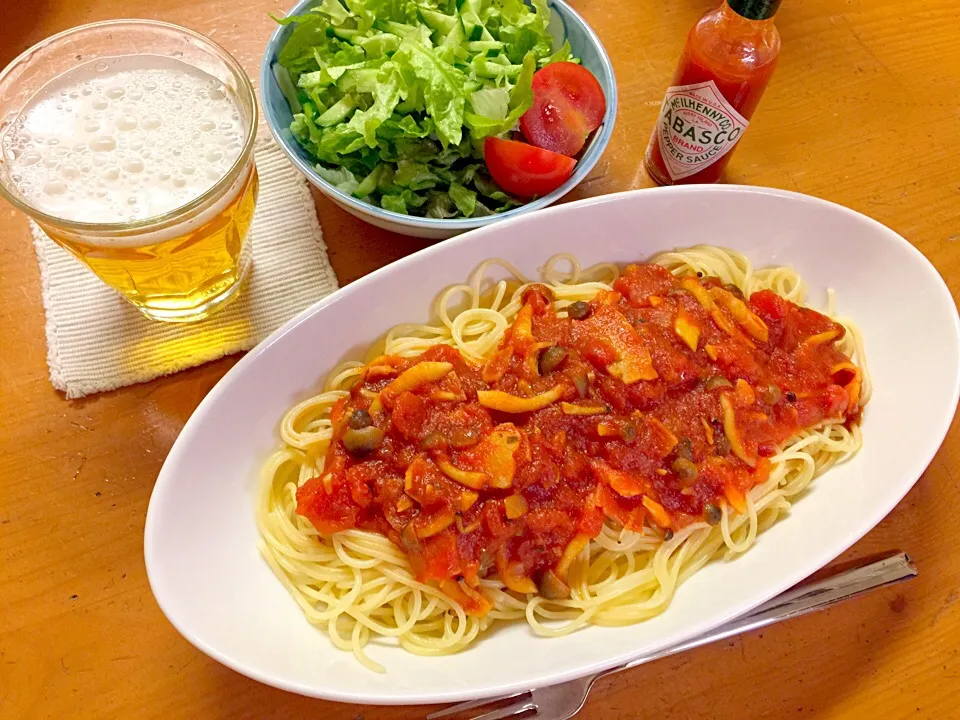 ベーコンとトマトのスパゲッティ|ルドルフさん