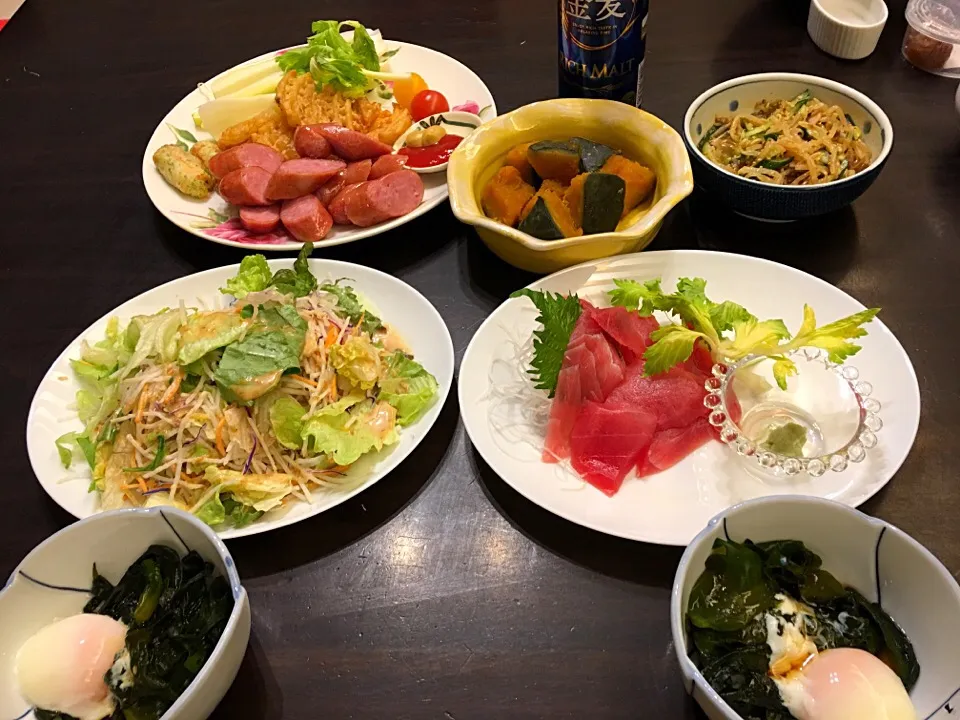 Snapdishの料理写真:本日のディナー軽めです。|しもっち"もたれつさん