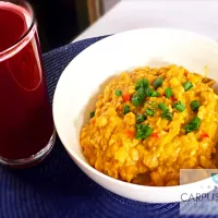 Ukwa also known as African breadfruit seeds porridge, (an eastern Nigerian delicacy) with a brewed glass of dried hibiscus petals, served chilled|Nancy Emenalomさん