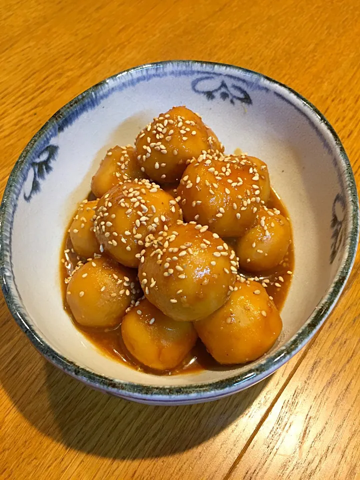 里芋の胡麻味噌煮|まつださんさん