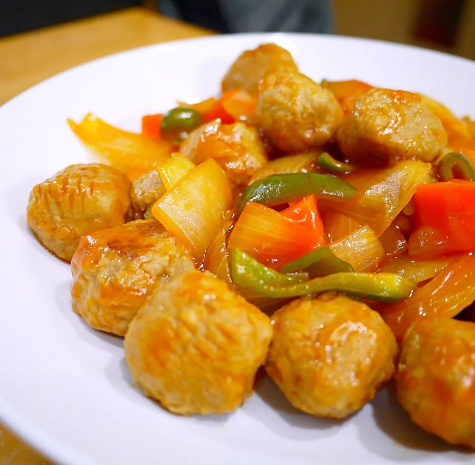 今日の夕飯用置き飯
肉団子の甘酢炒め|沖縄「ピロピロ」ライフさん