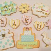 ハーフバースデーのアイシングクッキー