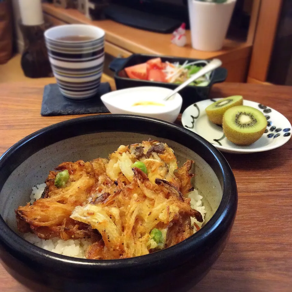 残りもので かき揚げ丼 2017.1.9|キラ姫さん