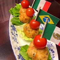 里芋のコロッケ♡静岡レタスのお船に乗せて