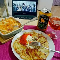 Gratine with mushroom, sprout, chicken and cheese, and #rosti|Mai Murayamaさん