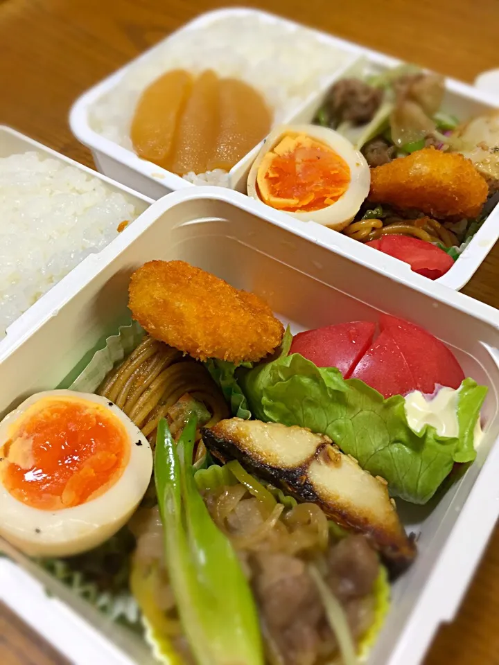 Snapdishの料理写真:1月10日 弁当🍱！今日は次男と２人分ლ(´ڡ`ლ)|かよっぺさん