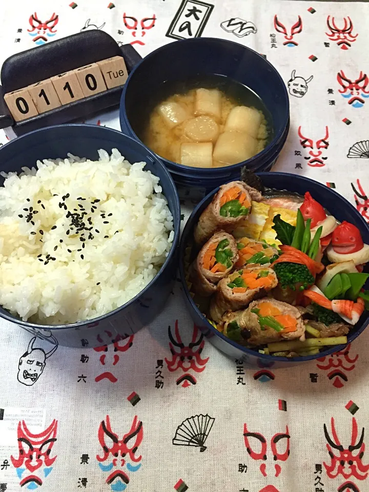 Snapdishの料理写真:1月10日の高2男子のお弁当♪|ごっちさん