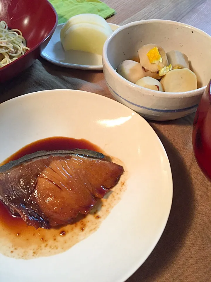 ぶりの照り焼き&さといも柚子煮|ひっちゃんさん