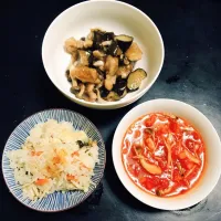 きのこの炊き込みごはん
ミネストローネ
鶏と茄子のさっぱり煮|ゆりこさん