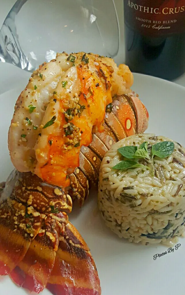 Lobster stuffed w/ Jumbo Lump Crab with a side of wildrice  #PlatesByP|pierre cottrellさん