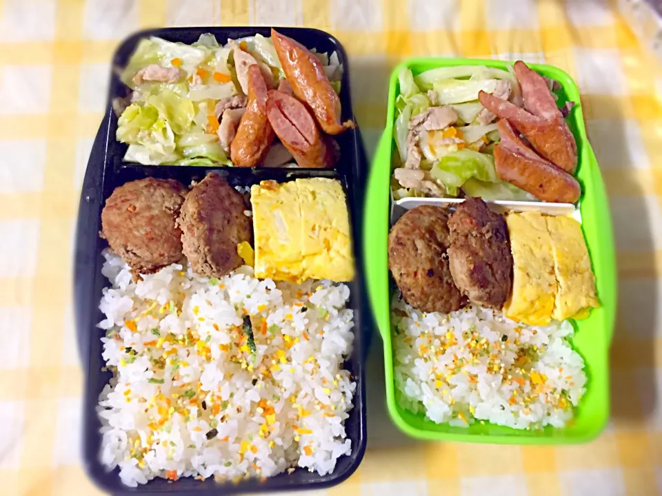 #塩ダレ豚キャベツ #ウインナー #ハンバーグ #卵焼き #お弁当|なぁつさん