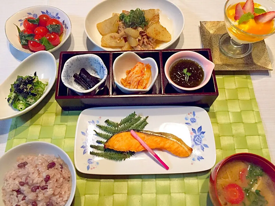 お赤飯を炊いて和食晩御飯|Madokaさん