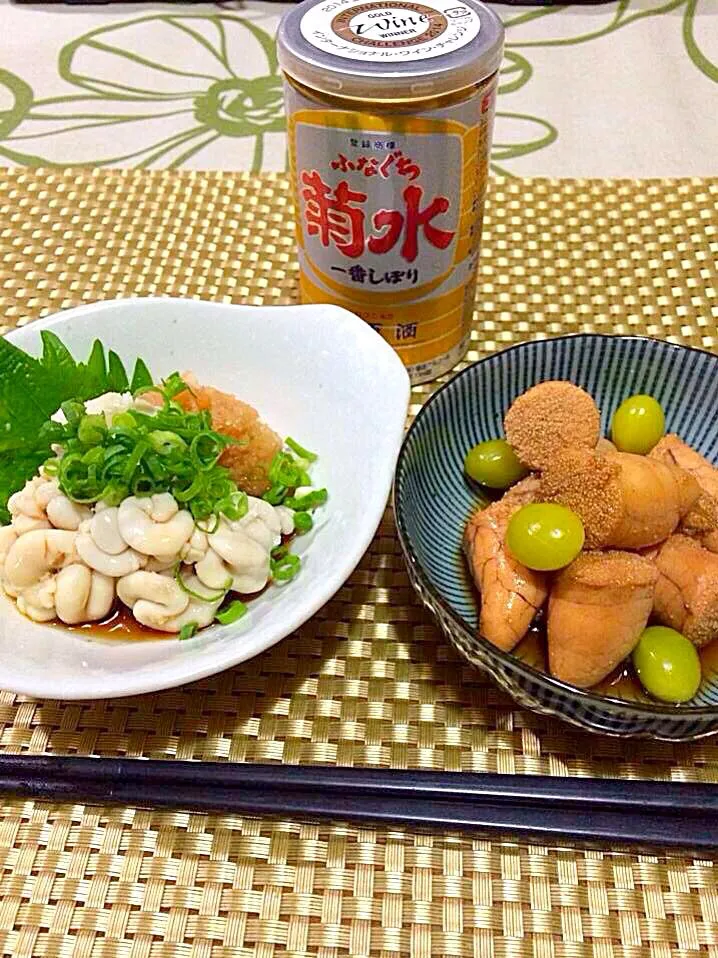 Snapdishの料理写真:鱈の白子ポン酢                              鱈の真子のお煮付け|🌿ぴぴさん