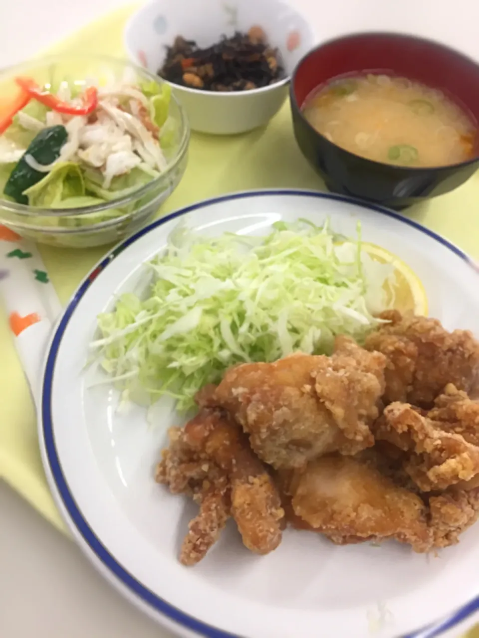 社食の唐揚げ定食|wildcat山猫さん