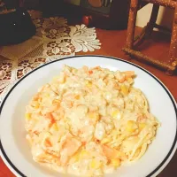 Snapdishの料理写真:簡単にできる！ツナとトマトのホワイトクリームパスタ#delish kitchen|しんごろうさん