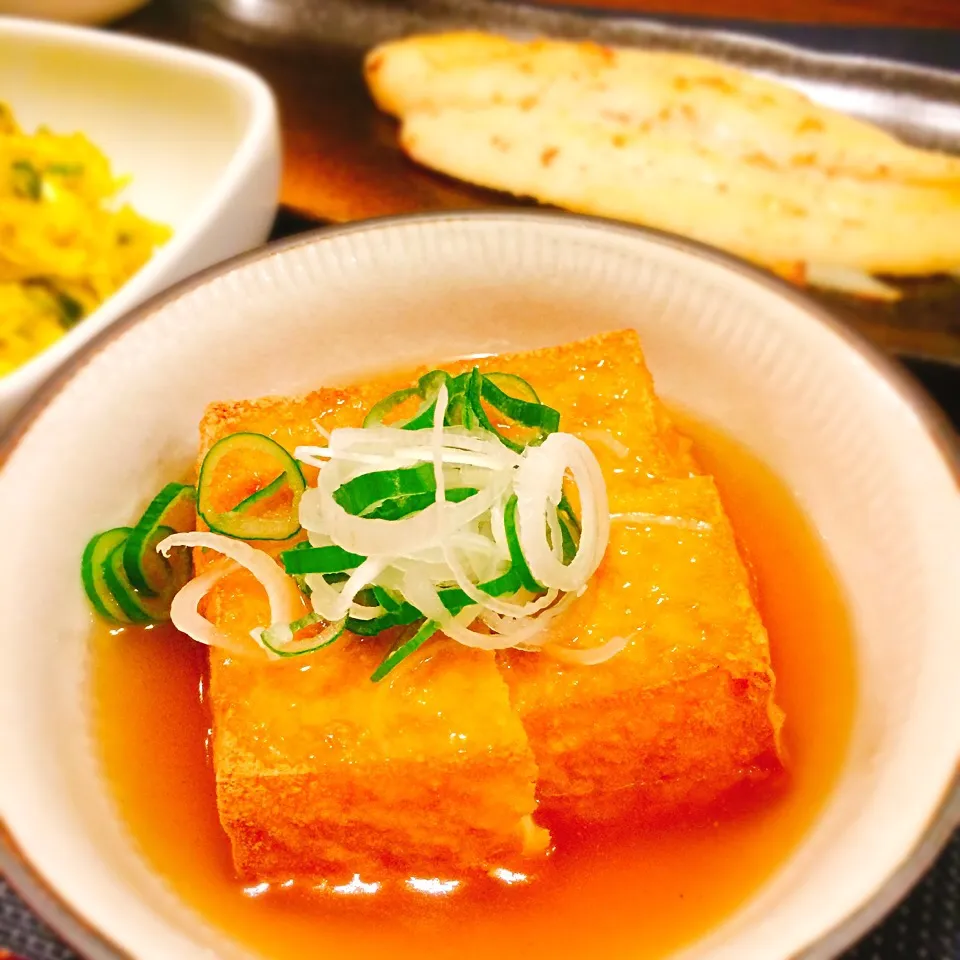 厚揚げで揚げ出し豆腐風あんかけ|🍎ゆかりんご🍎さん