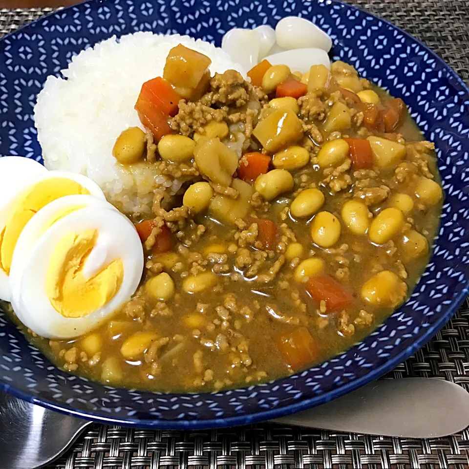 Snapdishの料理写真:豆とひき肉のカレー
#晩ごはん #単身赴任飯|Koichi GOGOさん