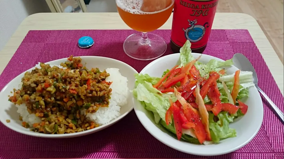 #drycurry #zak #salad #midnightdinner|Mai Murayamaさん