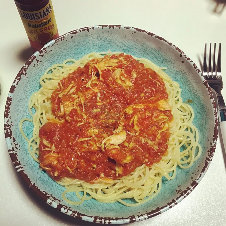 適当チキントマトパスタ|あろえ('∀`)さん