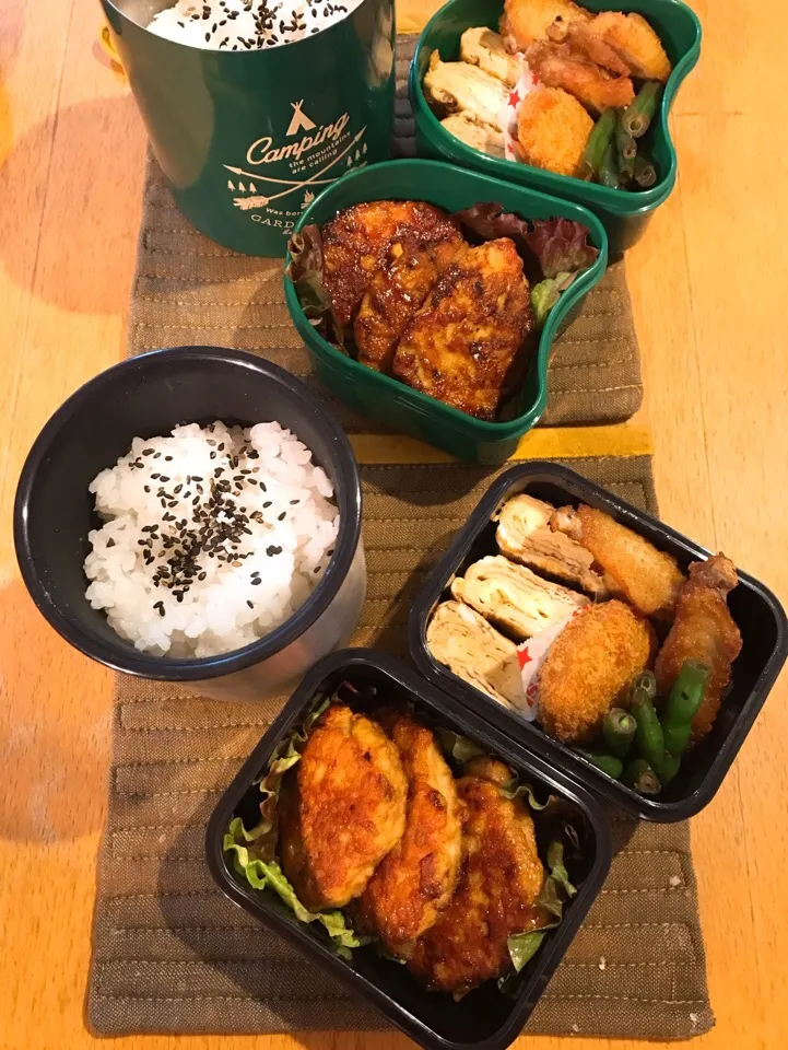 つくね照り焼きとわが家のチキチキボーン弁当🍱
#お弁当 #弁当 #中学生男子弁当|ちっくんさん