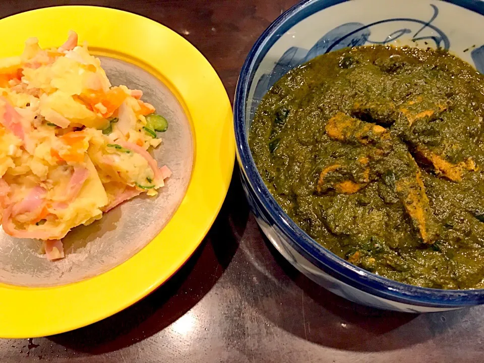 ・ほうれん草のチキンカレー
・ポテトサラダ
#本日のメニューにないお品。|銀座 小料理 龍さん