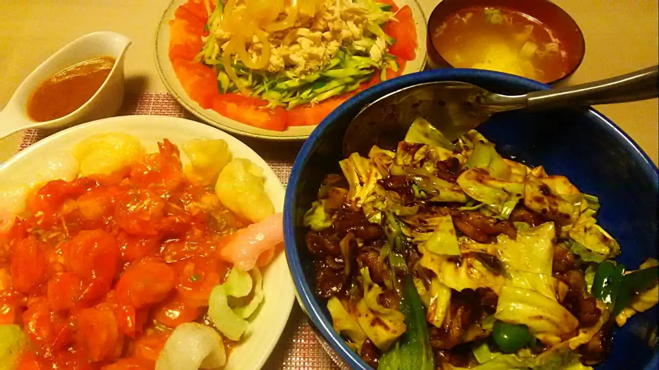 回鍋肉定食😋|お母の大皿さん