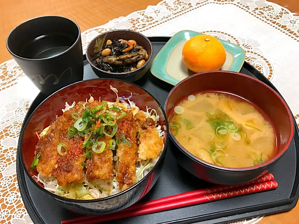 今夜はソースカツ丼定食❤|makoさん