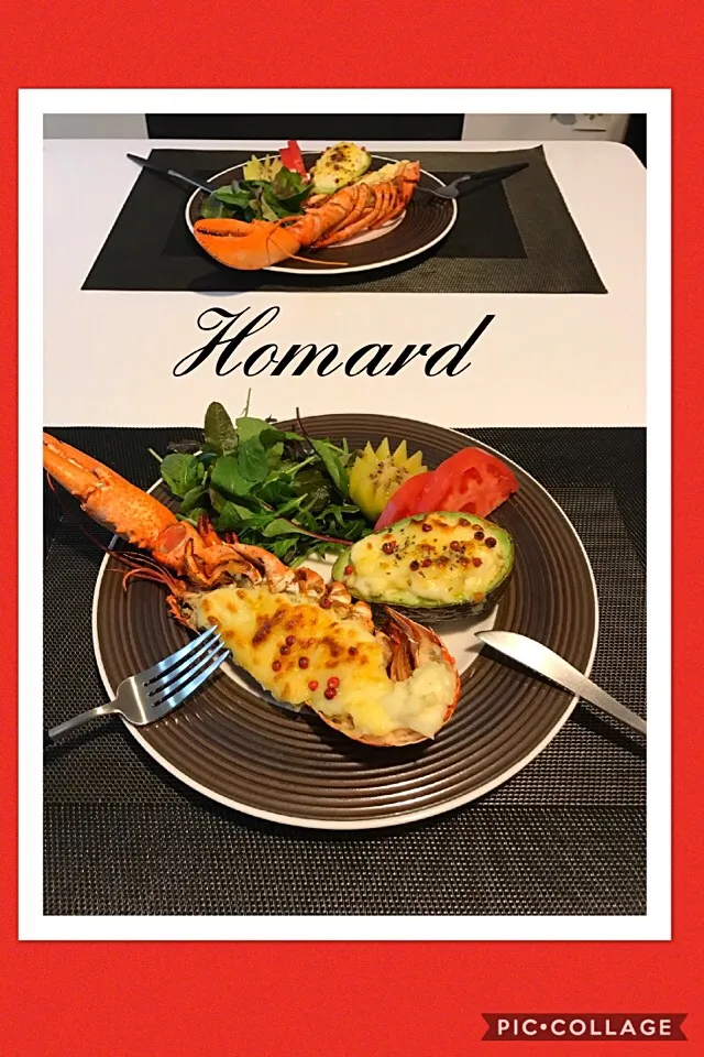 #Homard  オマール海老🦐とアボカド🥑
Norikoちゃ〜ん！アボカドはこんな感じ？
ベシャメルを作って、オマール海老と盛り付けました。|みすてりあすゆっこさん