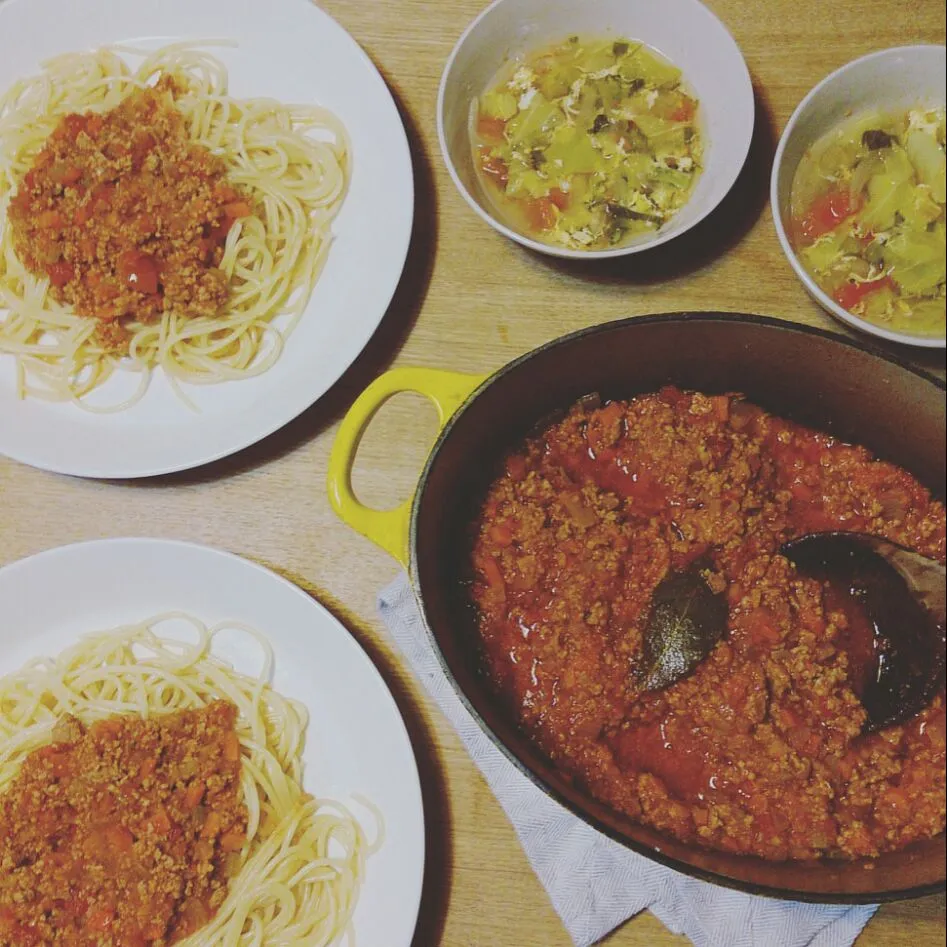 ミートソースパスタ🍝😋|takakoさん