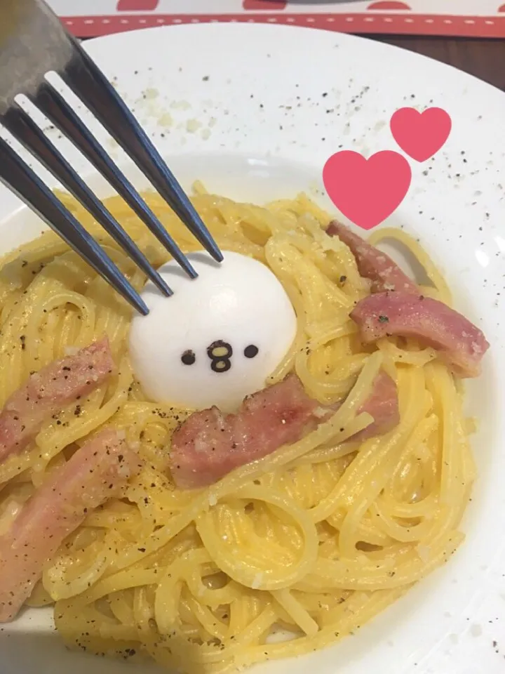 🐥ピスケのカルボナーラ🍝🐥|丹音さん