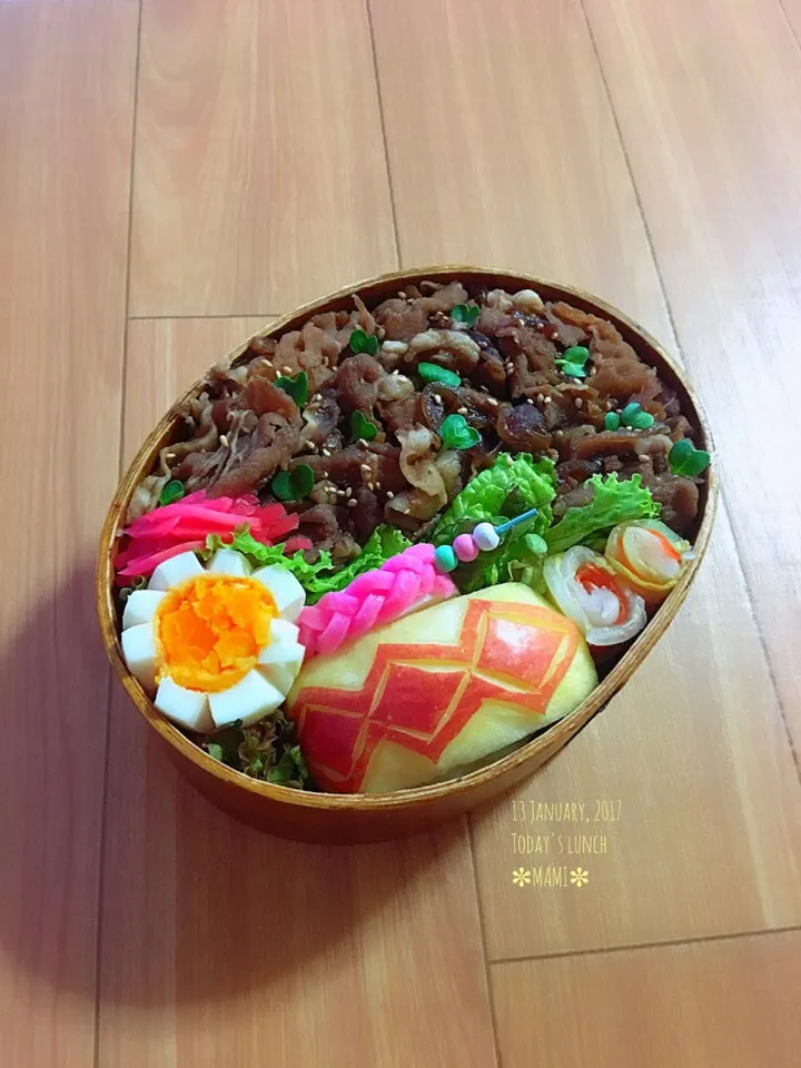 2017.1.13金曜日✩豚丼弁当|mamiさん