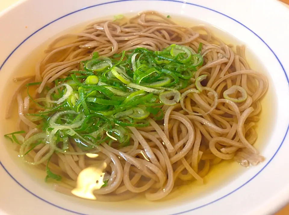 おにぎり🍙が付いているとはいえ果てしなく質素な掛け蕎麦だな🤔|にゃあ（芸名）さん