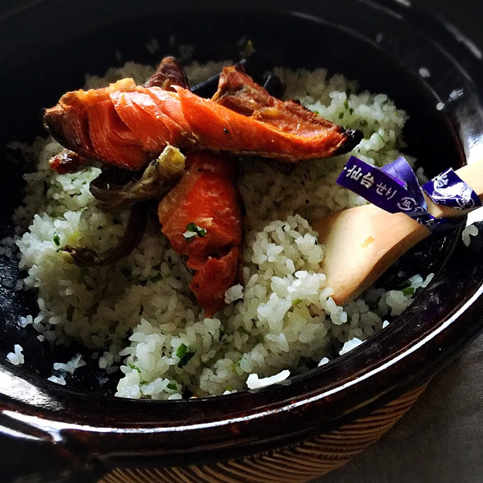 仙台せり、紅鮭ご飯。|シローさん