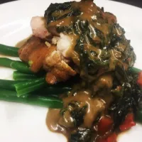 Snapdishの料理写真:Thai Chicken Curry with
Baby Spinach and Sweet Potato Sauce
Served with Green Beans|Jeff The Chefさん