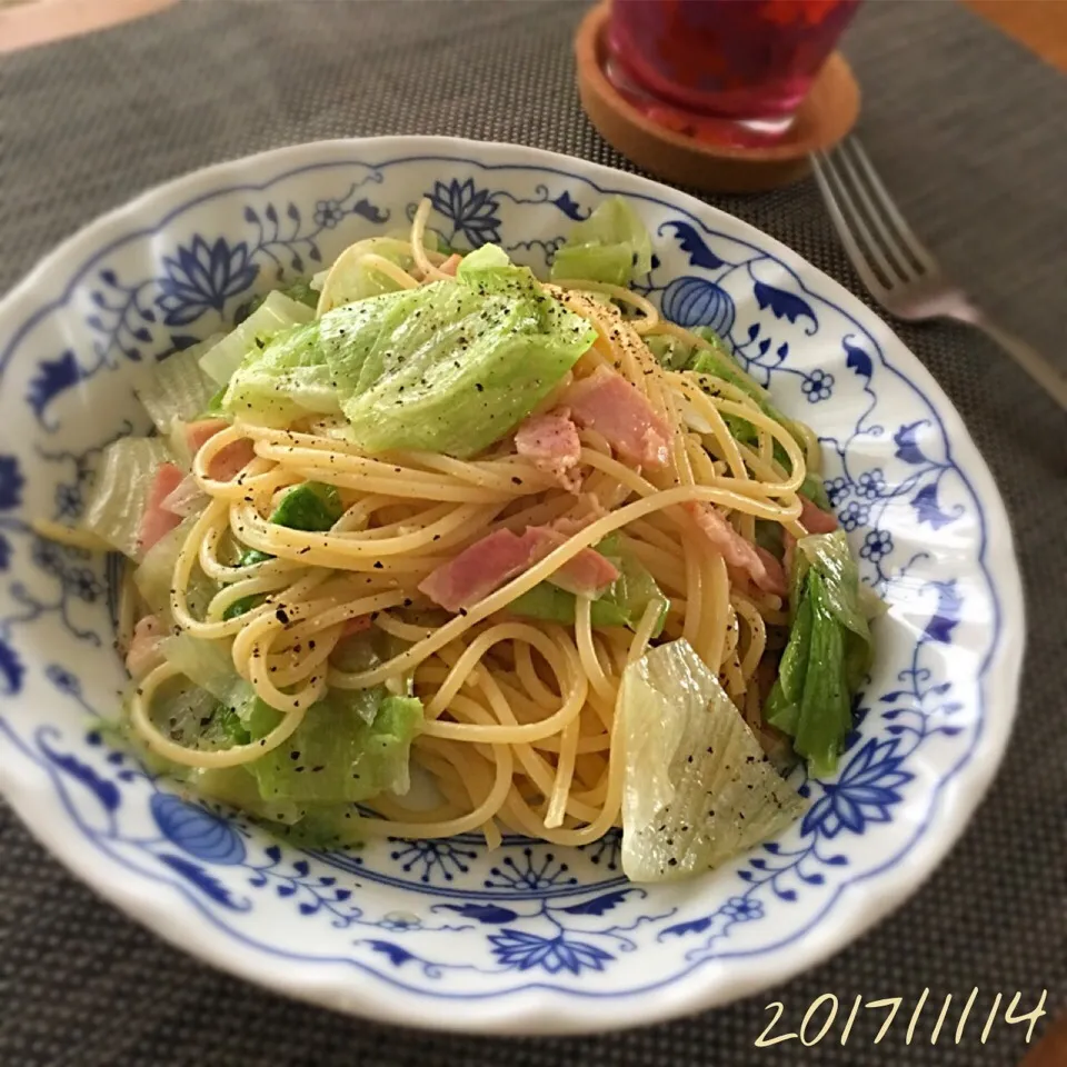 ベーコンとレタスのレモンスパゲッティ🍝|𓇼 Ⓢ Ⓗ Ⓘ Ⓝ Ⓞ Ⓑ Ⓤ 𓇼さん