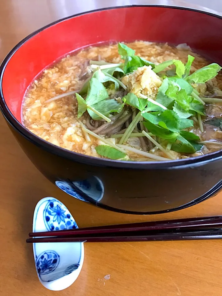 Snapdishの料理写真:かき玉蕎麦で温まろ〜😊|Miki (^_−)−☆さん