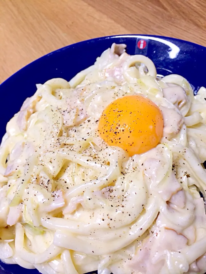 Snapdishの料理写真:うどんカルボナーラ|maSami＊さん