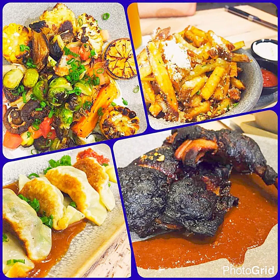 roasted vegetable plate
garlic truffle fries
Kauai shrimp dimsum
rotisserie duck|fReiDaさん