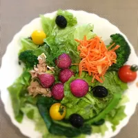 ラディッシュあせあせをのせたColorful salad🍅|pipiabaさん